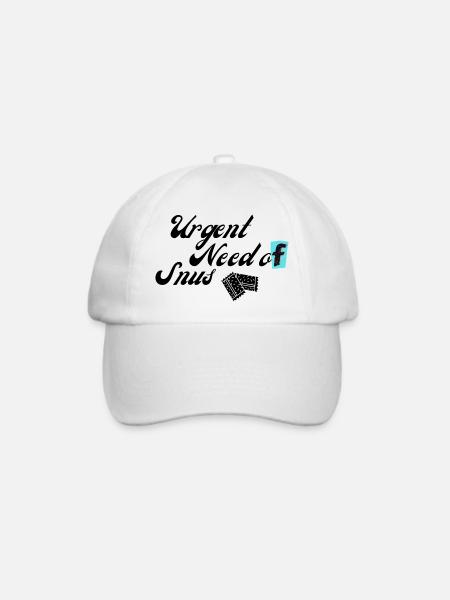 Grunge Buchstabe auf Türkisblock - Baseballkappe - Weiß/Weiß