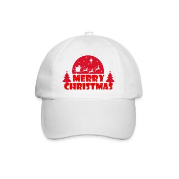 Frohe Weihnachten - Baseballkappe - Weiß/Weiß - Vorne