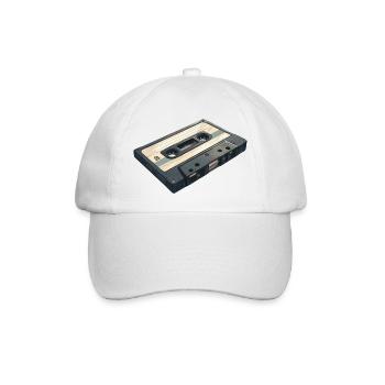 Kassette - Eine Ikone der Musik der 90er Jahre - Baseballkappe - Weiß/Weiß - Vorne
