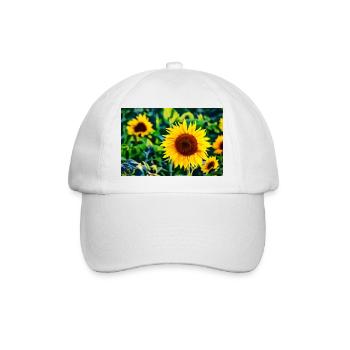 Sonnenblumen - Baseballkappe - Weiß/Weiß - Vorne
