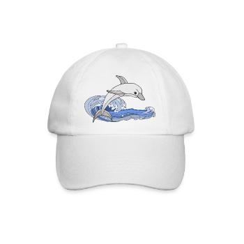Delfin - Baseballkappe - Weiß/Weiß - Vorne