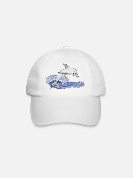 Delfin - Baseballkappe - Weiß/Weiß