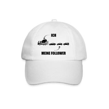 Ich und meine Follower - Betonmischer - Stau - Baseballkappe - Weiß/Weiß - Vorne