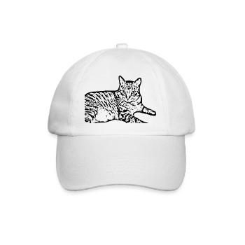 Schwarze Katze Katze Süßes Kätzchen Weihnachtsgeschenk - Baseballkappe - Weiß/Weiß - Vorne