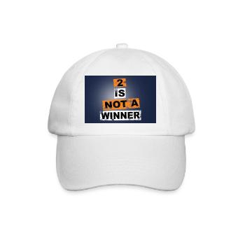 2 ist kein Gewinner, der Schriftzug Graffiti sagt - Baseballkappe - Weiß/Weiß - Vorne