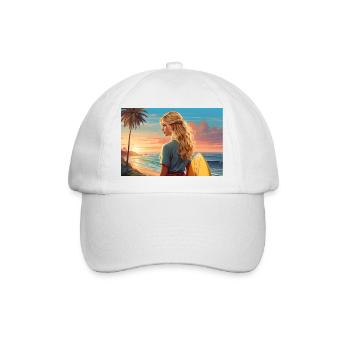 Surfer-Girl - Baseballkappe - Weiß/Weiß - Vorne