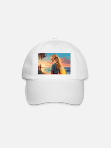 Surfer-Girl - Baseballkappe - Weiß/Weiß