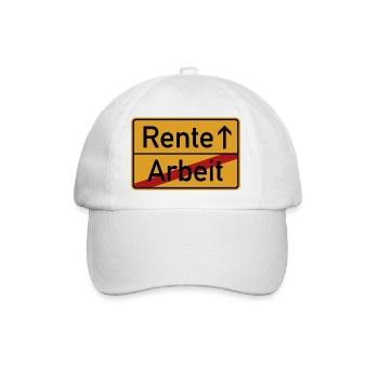 Rente - Rentner Ruhestand Pension - Baseballkappe - Weiß/Weiß - Vorne