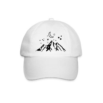 Sternennacht - Bergnatur Geschenk - Baseballkappe - Weiß/Weiß - Vorne
