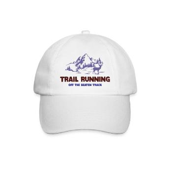 Trailrunning - abseits der ausgetretenen Pfade - Baseballkappe - Weiß/Weiß - Vorne