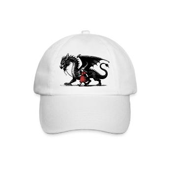 Kleines Mädchen mit Drachen - Baseballkappe - Weiß/Weiß - Vorne