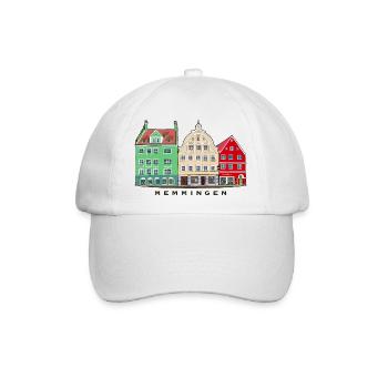 Memmingen, Bayern, Süddeutschland, Handzeichnung - Baseballkappe - Weiß/Weiß - Vorne