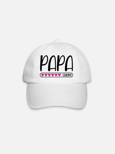 Papa loading - Baseballkappe - Weiß/Weiß