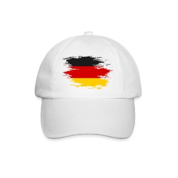 Deutschland Flagge used Design - Baseballkappe - Weiß/Weiß - Vorne