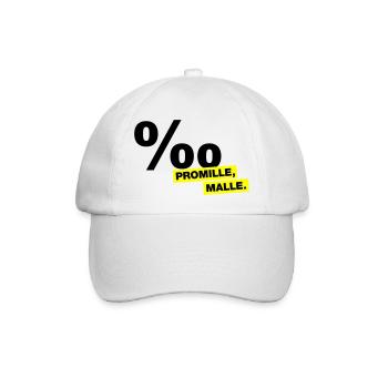 Promille, Malle - Baseballkappe - Weiß/Weiß - Vorne