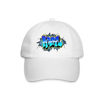 Graffiti KARL Blauer Backsteinriss - Baseballkappe - Weiß/Weiß - Vorne