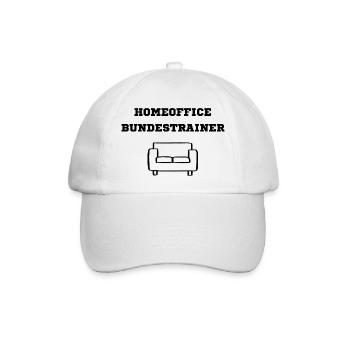 Homeoffice Bundestrainer schwarz - Baseballkappe - Weiß/Weiß - Vorne