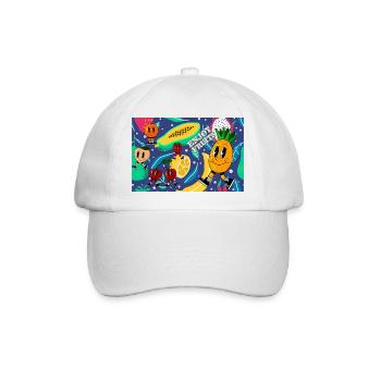 Enjoy Fruits - Sommerdesign - Baseballkappe - Weiß/Weiß - Vorne
