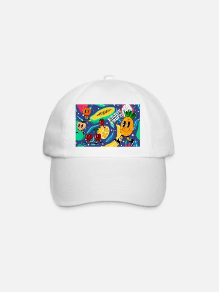 Enjoy Fruits - Sommerdesign - Baseballkappe - Weiß/Weiß