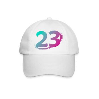 Nummer 23 mehrfarbig - Baseballkappe - Weiß/Weiß - Vorne