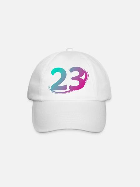 Nummer 23 mehrfarbig - Baseballkappe - Weiß/Weiß