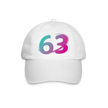 Nummer 63 mehrfarbig - Baseballkappe - Weiß/Weiß - Vorne