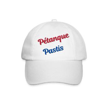 Pétanque und Pastis - Baseballkappe - Weiß/Weiß - Vorne