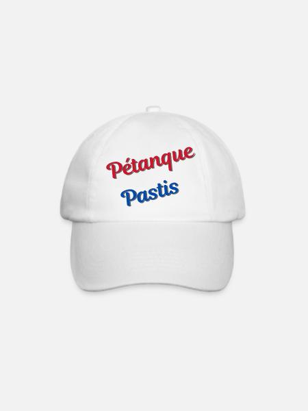Pétanque und Pastis - Baseballkappe - Weiß/Weiß