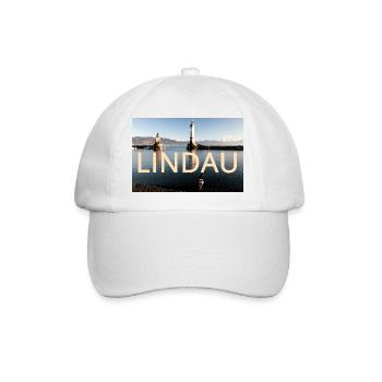 Lindau Taube sonnig Februar Wasser Alpen - Baseballkappe - Weiß/Weiß - Vorne