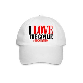 I Love The Goalie #hockeymom - Baseballkappe - Weiß/Weiß - Vorne