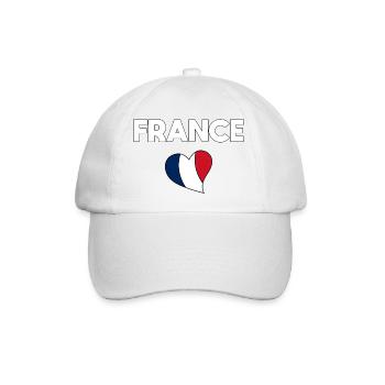 FRANKREICH Flagge und Emblem von Frankreich. Ertragen - Baseballkappe - Weiß/Weiß - Vorne