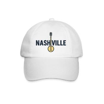 Banjo Gitarre Bluegrass Musik Nashville - Baseballkappe - Weiß/Weiß - Vorne