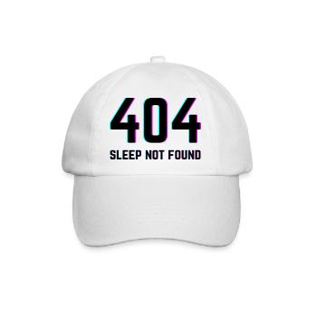 404 Schlaf Nicht gefunden - Baseballkappe - Weiß/Weiß - Vorne