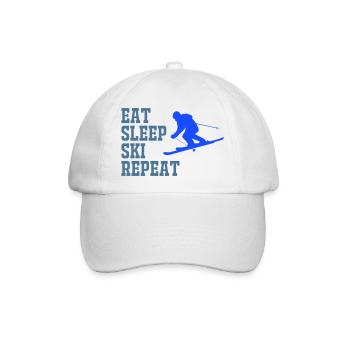 SKI EAT SLEEP REPEAT - Baseballkappe - Weiß/Weiß - Vorne