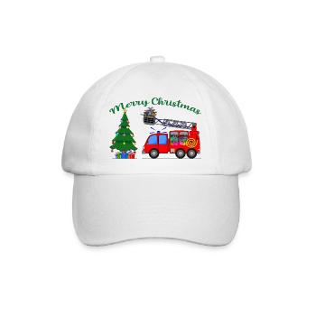 Feuerwehrauto Merry Christmas - Baseballkappe - Weiß/Weiß - Vorne