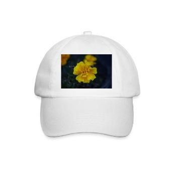 gelbe Blume - Baseballkappe - Weiß/Weiß - Vorne