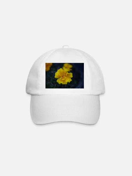 gelbe Blume - Baseballkappe - Weiß/Weiß