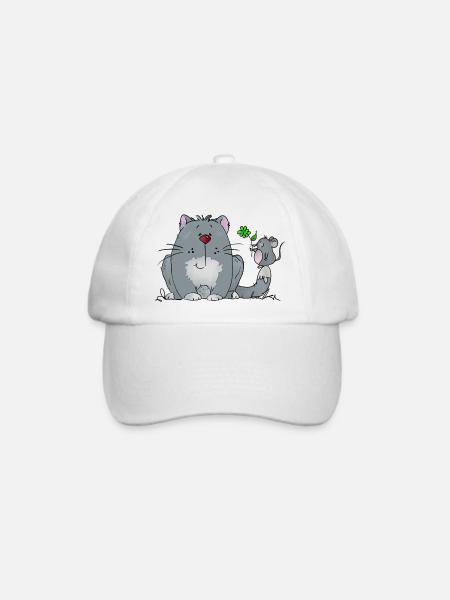 Katz und Maus - Baseballkappe - Weiß/Weiß