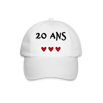20. 20. JAHRESTAG. 20-JÄHRIGES JUBILÄUM. 20 JAHRE. - Baseballkappe - Weiß/Weiß - Vorne