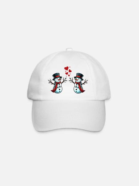 schneemann love - Baseballkappe - Weiß/Weiß