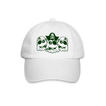3 Piraten Geister Gespenster Lustig Böse Halloween - Baseballkappe - Weiß/Weiß - Vorne