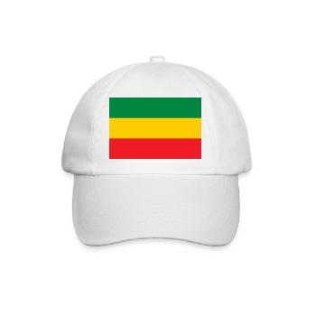 Flag of the Reggae Rasta Jah Rastafari Roots - Baseballkappe - Weiß/Weiß - Vorne
