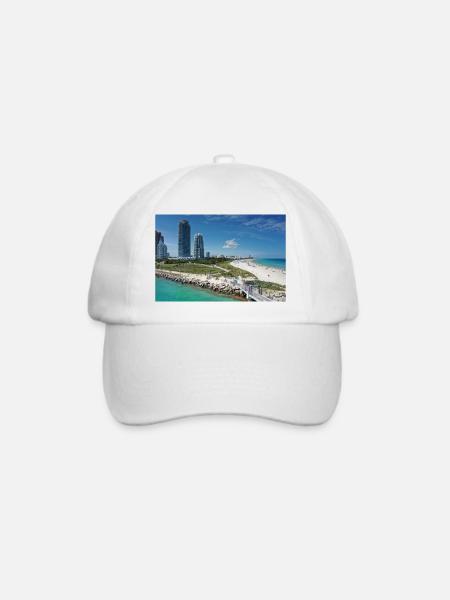 Miami Beach Piermit Wolkenkratzer - Baseballkappe - Weiß/Weiß