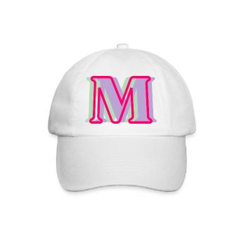 Mehrfarbiger Buchstabe m - Baseballkappe - Weiß/Weiß - Vorne