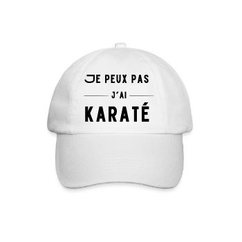 humorvolles Geschenk Ich kann nicht Karate - Baseballkappe - Weiß/Weiß - Vorne