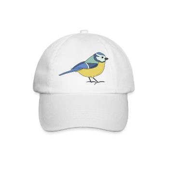 kleine Blaumeise, bunt - Baseballkappe - Weiß/Weiß - Vorne