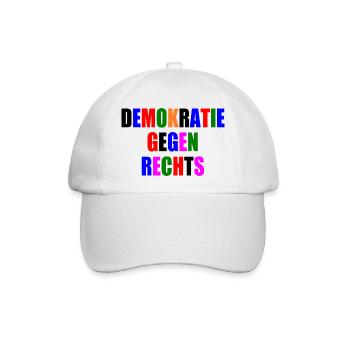 demokratie gegen rechts - Baseballkappe - Weiß/Weiß - Vorne