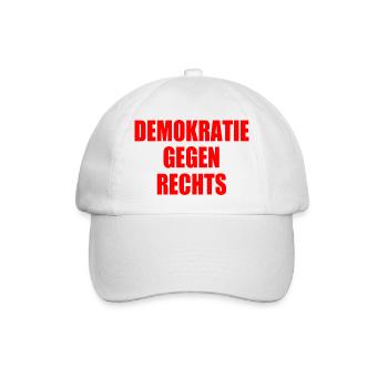 demokratie gegen rechts - Baseballkappe - Weiß/Weiß - Vorne