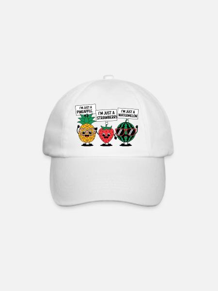 Ich bin nur eine Frucht - Baseballkappe - Weiß/Weiß