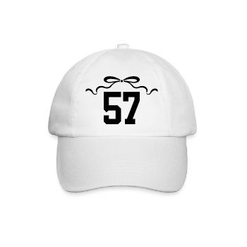 Nummer 57 Knoten - 57. Jahrestag - Baseballkappe - Weiß/Weiß - Vorne